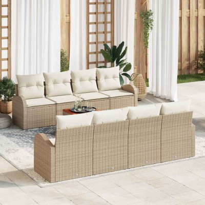 Garden Sofa Set 9 pcs Beige...