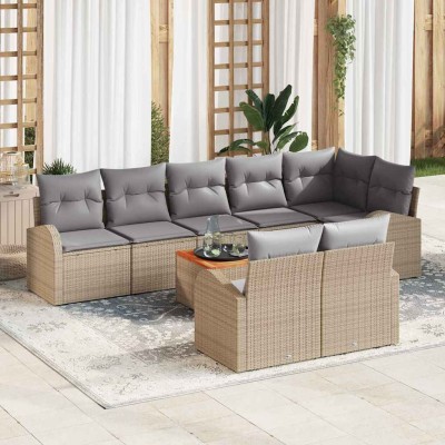 Garden Sofa Set 9 pcs Beige...