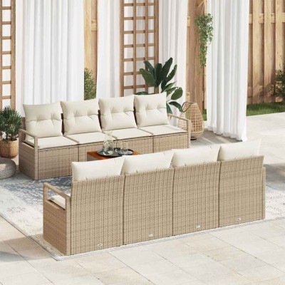 Garden Sofa Set 9 pcs Beige...