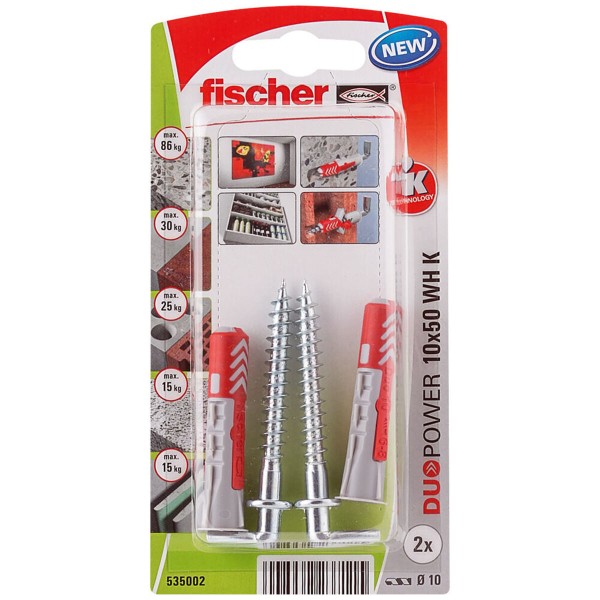 Kampinės vinys Fischer DuoPower 535002 Dygliai 2 vnt. Ø 10 x 50 mm