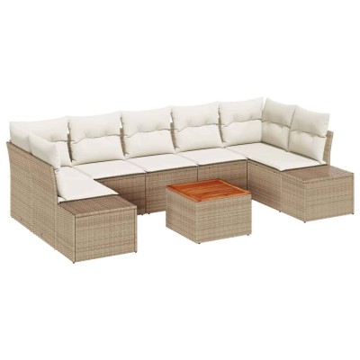 Garden Sofa Set 8 pcs Beige...