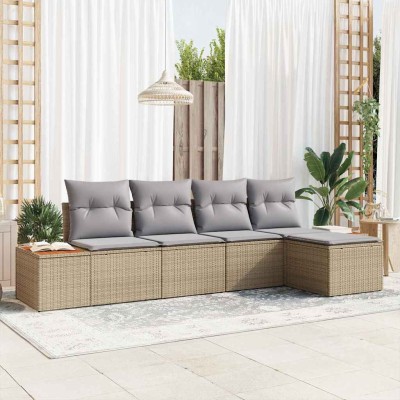 Garden Sofa Set 6 pcs Beige...