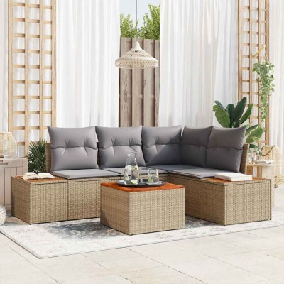Garden Sofa Set 4 pcs Beige...