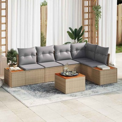 Garden Sofa Set 6 pcs beige...