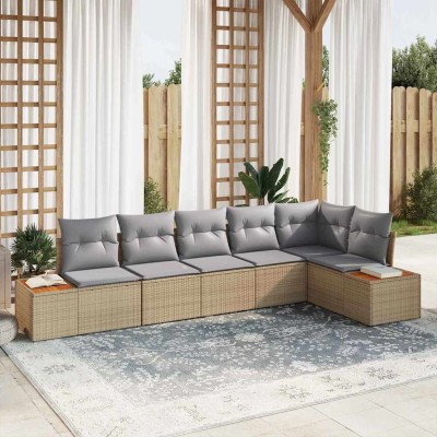Garden Sofa Set 6 pcs Beige...