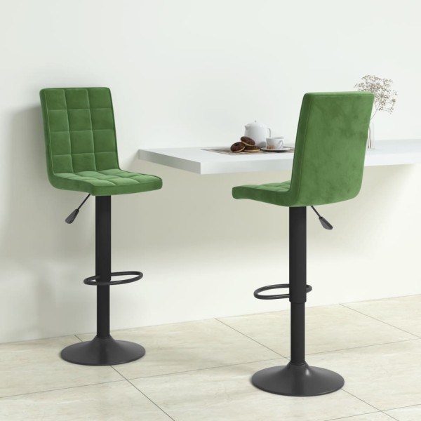 Bar stools, 2 pcs., dark green, velvet