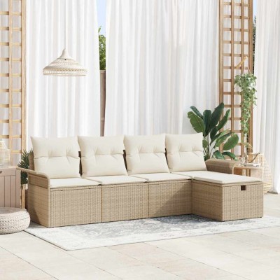 Garden Sofa Set 5 pcs Beige...