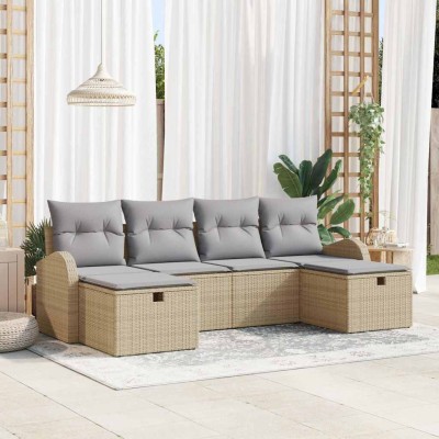 Sofa set 6 pcs Beige and...