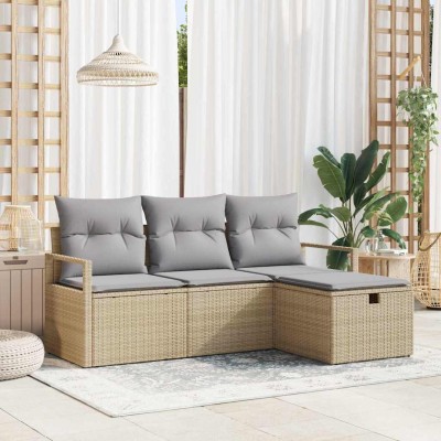 Sofa set 4 pcs Beige and...