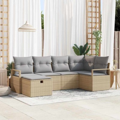 Sofa set 6 pcs Beige and...