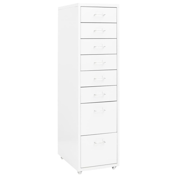 Mobile file cabinet, white, 28x41x109cm, metal