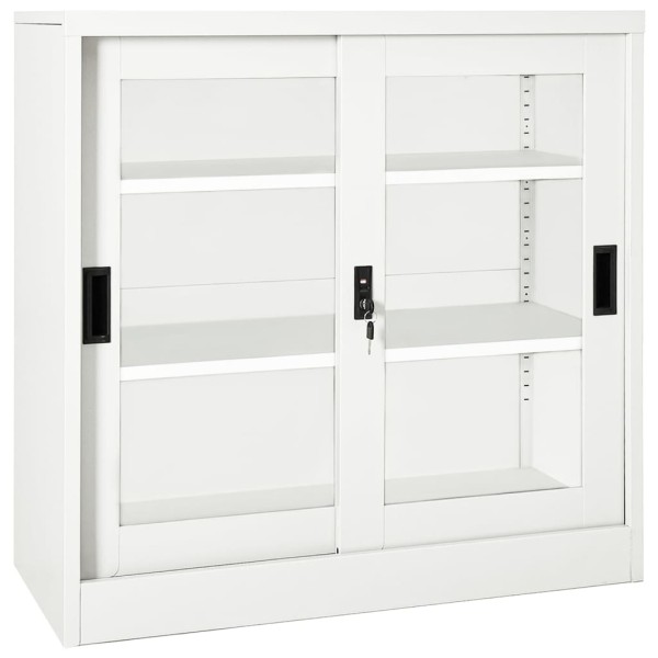 Cabinet with sliding doors, white, 90x40x90cm, steel