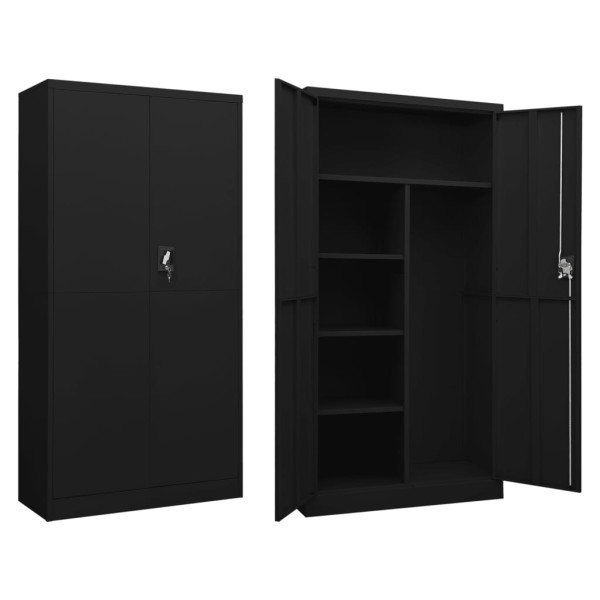 Dressing cabinet, black, 90x40x180cm, steel