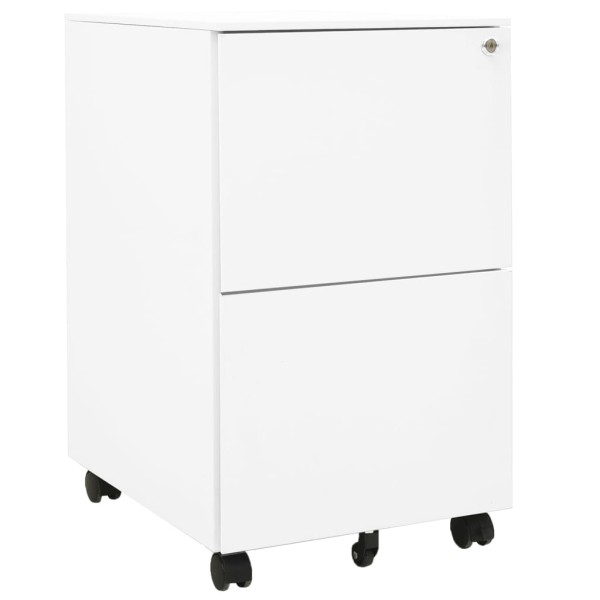 Mobile file cabinet, white, 39x45x67cm, steel