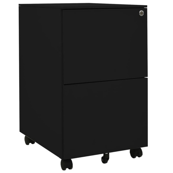 Mobile file cabinet, black, 39x45x67cm, steel