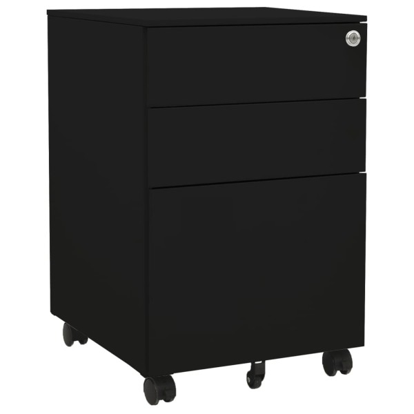 Mobile file cabinet, black, 39x45x60cm, steel