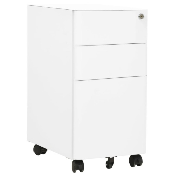 Mobile file cabinet, white, 39x45x59cm, steel