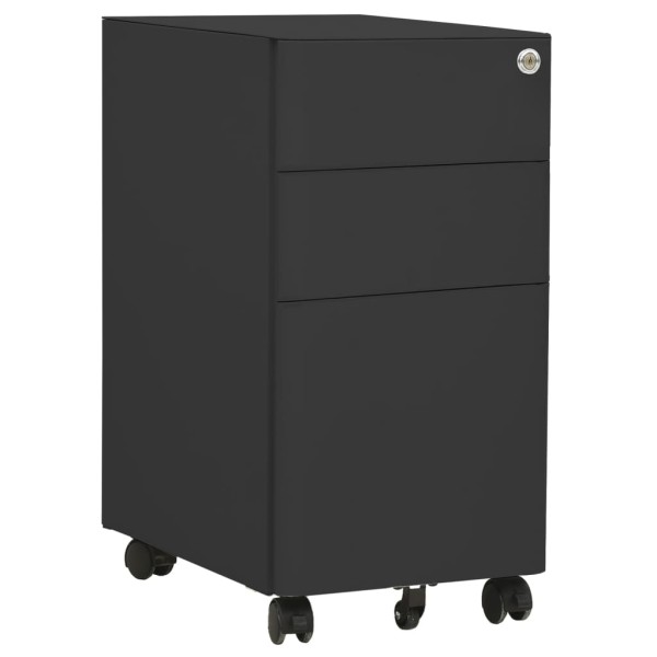 Mobile cabinet for documents, anthracite, 39x45x59cm, steel