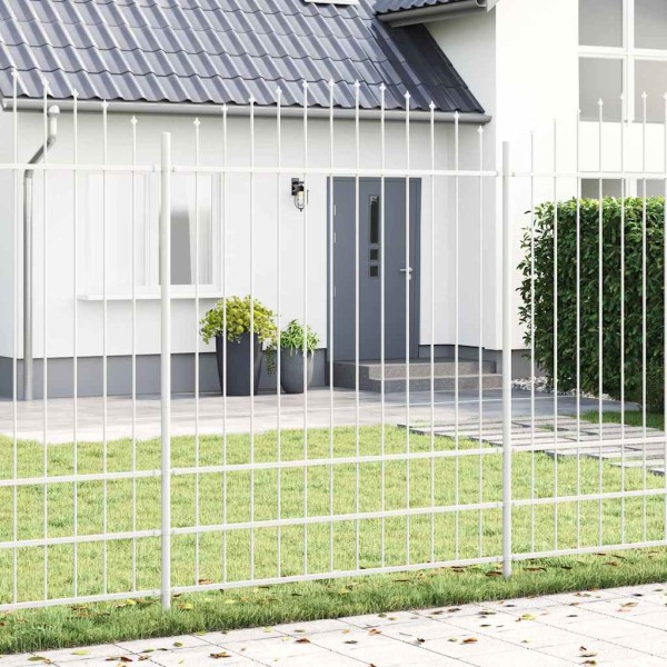 Garden fence 2 pcs White 170 x 225 cm