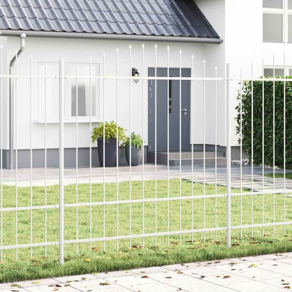 Garden fence 5 pcs White 170 x 215 cm