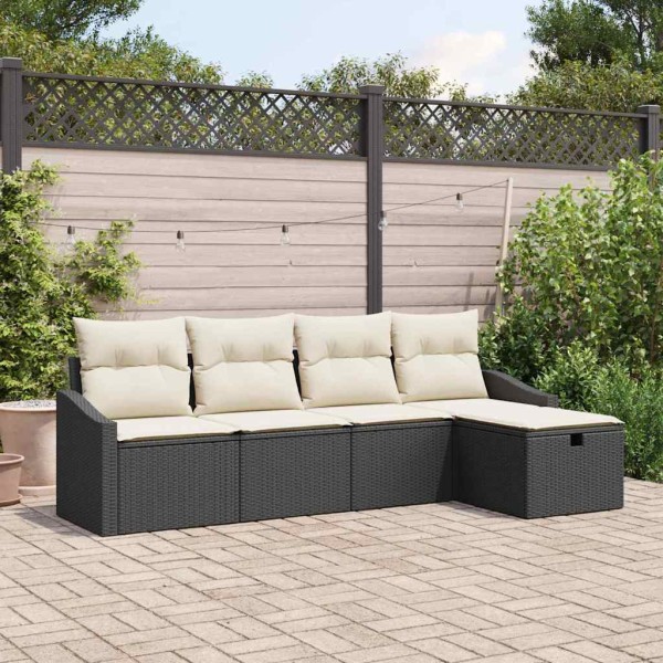Sofa set with pillow 6 pcs polyrattan