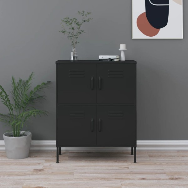 Storage cabinet, black, 80x35x101.5cm, steel