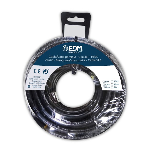 Parallel Interface Cable EDM 28344 28344 Black 25 m 3 x 1,5 mm