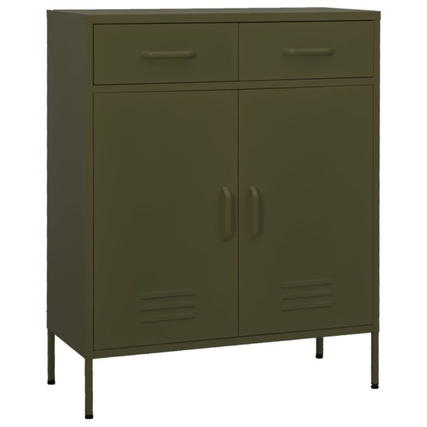 Storage cabinet, olive green, 80x35x101.5cm, steel