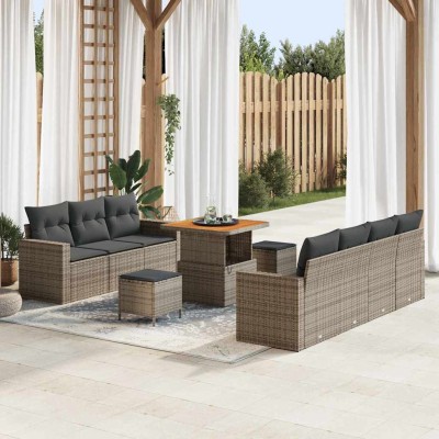 Garden Sofa Set 10 pcs Gray...
