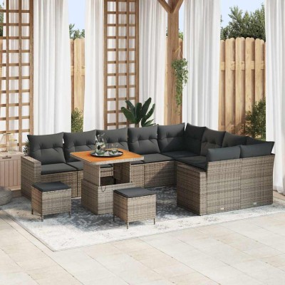 Garden Sofa Set 12 pcs Gray...