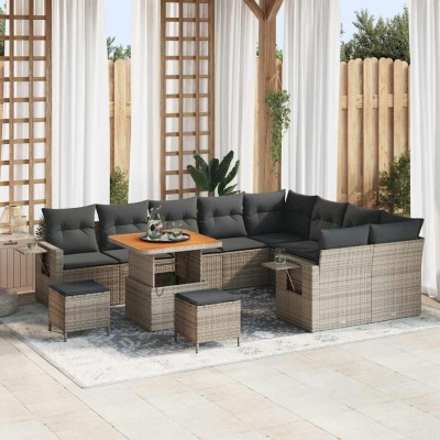 Garden Sofa Set 12 pcs Gray...