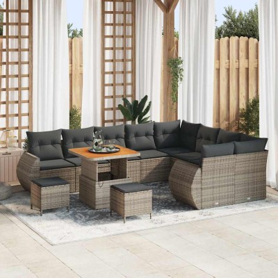 Garden Sofa Set 12 pcs Gray...