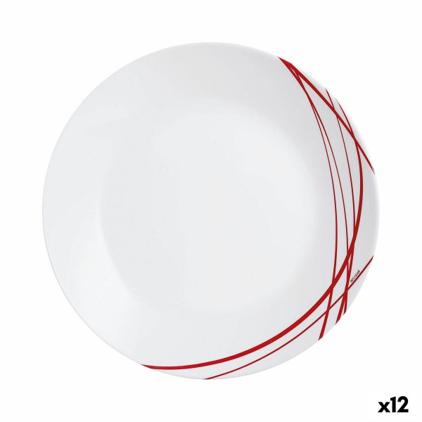 Lame taldrik Arcopal Domitille Rojo Kahevärviline Klaas 25 cm (12 Ühikut)