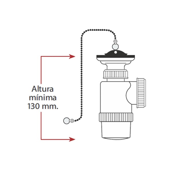 Washbasin Siphon Mirtak v70 Muovinen PVC