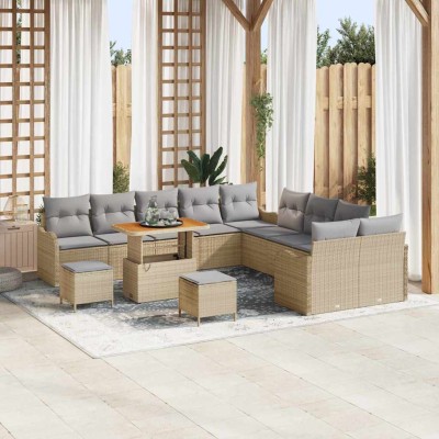 Garden Sofa Set 13 pcs Sand...