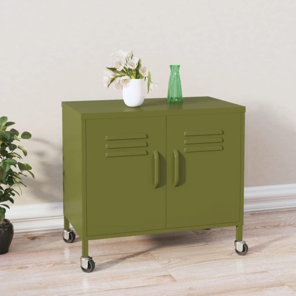 Storage cabinet, olive green, 60x35x56cm, steel