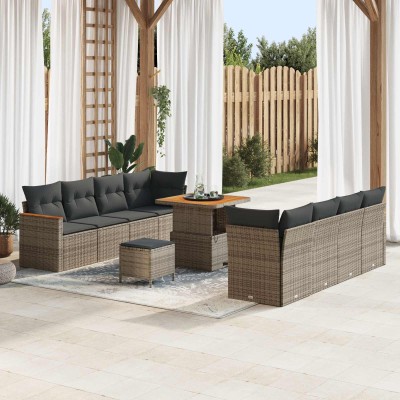 Garden Sofa Set 11 pcs Gray...