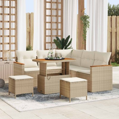 Garden Sofa Set 8 pcs Sand...