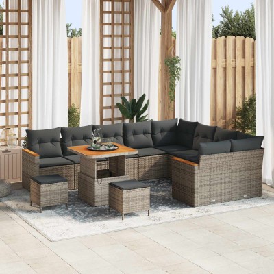 Garden Sofa Set 12 pcs Gray...