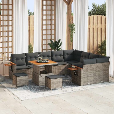 Garden Sofa Set 12 pcs Gray...