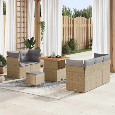Garden Sofa Set 8 pcs beige...