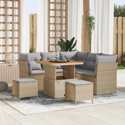 Garden Sofa Set 8 pcs beige...