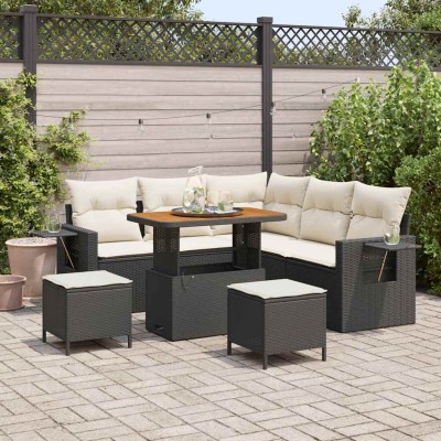 Garden Sofa Set 9 pcs Black...