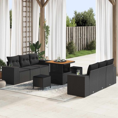 Garden Sofa Set Black 221 x...