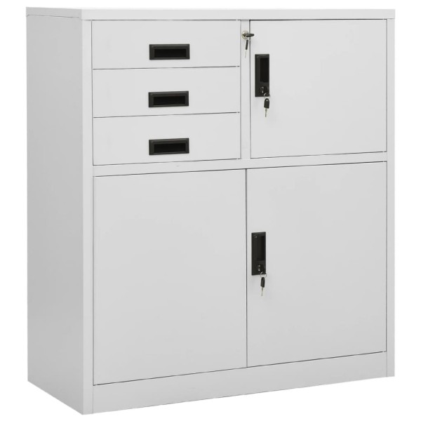 Office cabinet, light gray, 90x40x102cm, steel