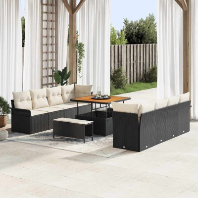 Garden Sofa Set Black and...