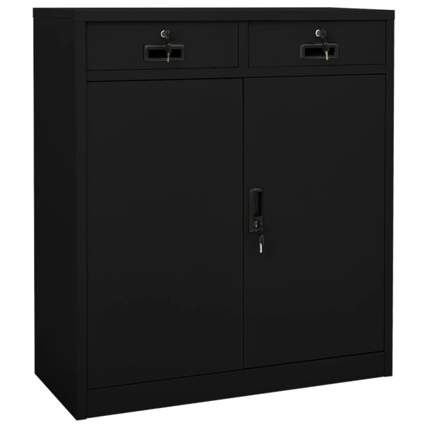 Office cabinet, black, 90x40x102cm, steel