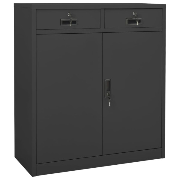 Office cabinet, anthracite color, 90x40x102cm, steel