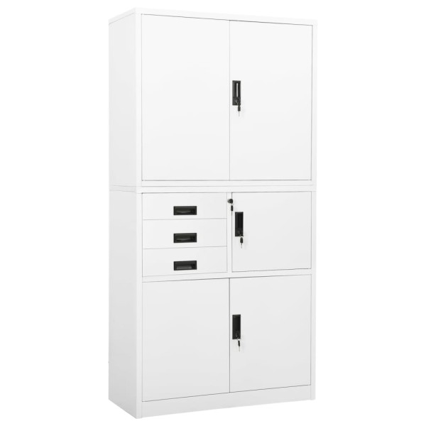 Office cabinet, white, 90x40x180cm, steel