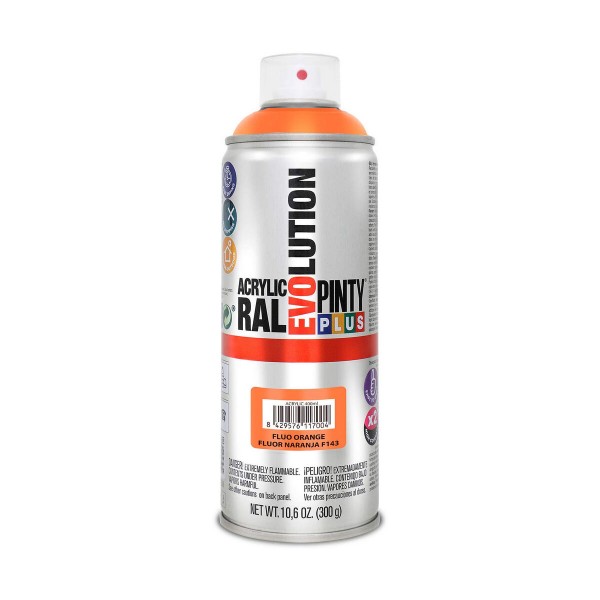 Purškiami dažai Pintyplus Evolution F143 400 ml Fluorescencinė Oranžinė